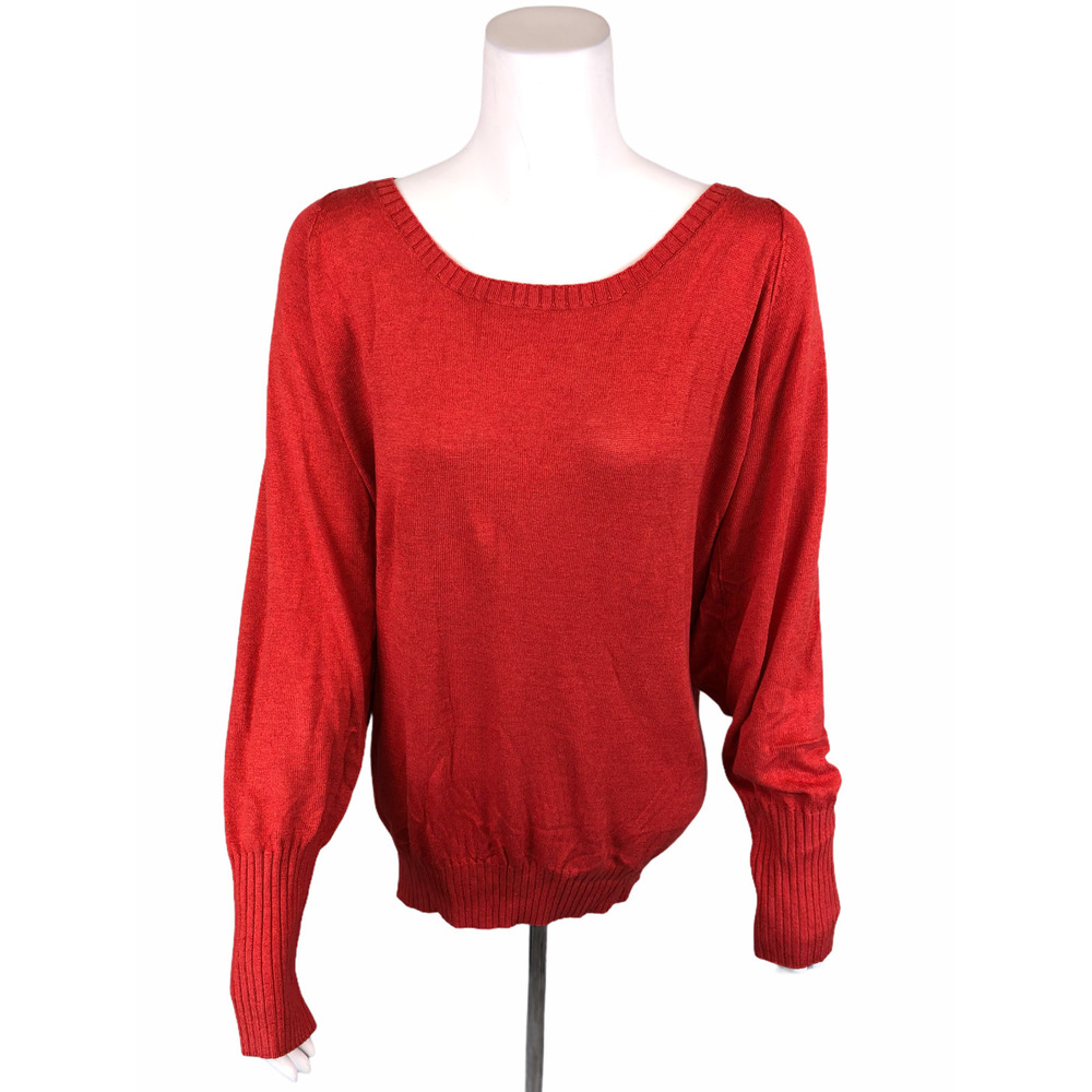 zuda Women's Pullover Unwind Seamed Sweater Top Solid Cranberry X-Large Size